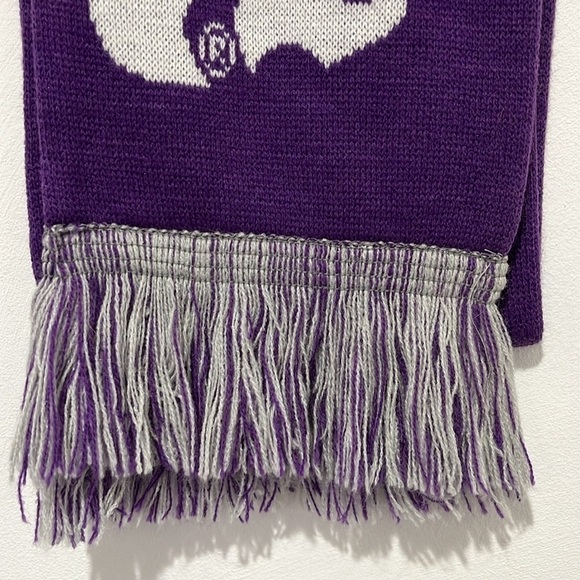 K State Wildcats Scarf Forever Collectibles Purple Gray Knit Winter Sweater - Picture 4 of 12